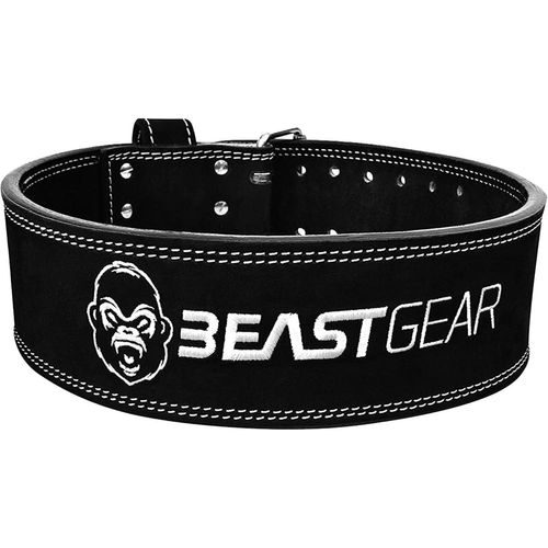 Powerbelt Ceinture De Qualité D'haltérophilie À Deux Dents Ceinture De Levage De Poids 10 Cm X 10 Mm En Cuir Nubuck Avec De Puissantes Vis Rivetées[Ela710464]