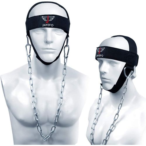 Harnais D'entraînement Pour Le Cou - Piège Les Muscles - Harnais De Tête - Pour La Musculation, Le Fitness, L'haltérophilie, La Boxe, Le Mma - Chaîne En Acier Robuste[Ela710376]