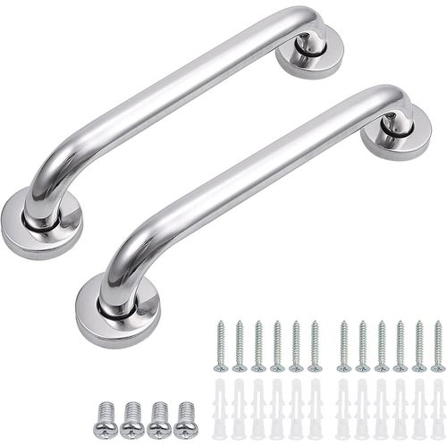Barre d'appui de salle de bain 2 pièces 30 cm Poignée antidérapante Barre d'appui de douche robuste en acier inoxydable pour baignoire Convient aux personnes âgées, enfants, femmes enceintes et handicapées