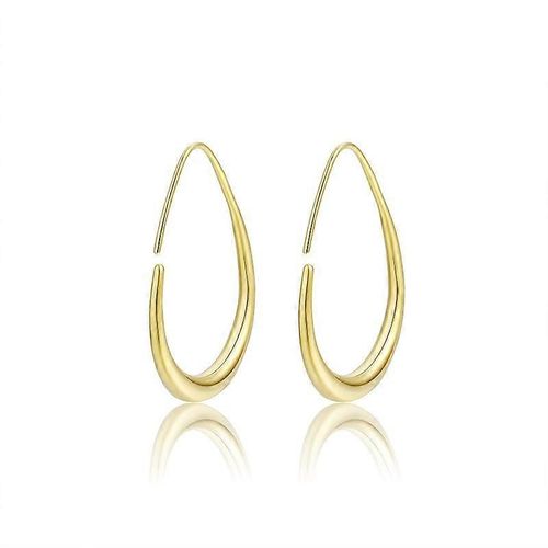 Boucles D'oreilles Créoles Délicates En Forme De Larme Pour Femme - Grandes Boucles Ovales, Bijoux Tendance Et Polis