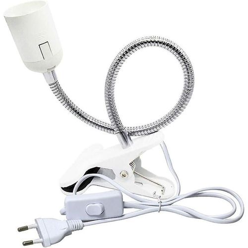 Pince Spot E27 Pour Lampe De Lecture Au Lit, Câble De Prise À Pince Ac 230 V Avec Interrupteur, Pince De Lampe E27, Lampe Col De Cygne Flexible Pour Miroir De Plantes D'aquarium