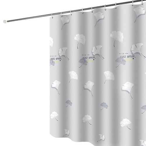 Rideau de douche, 180 x 200 cm, en polyester, motif feuilles de ginkgo