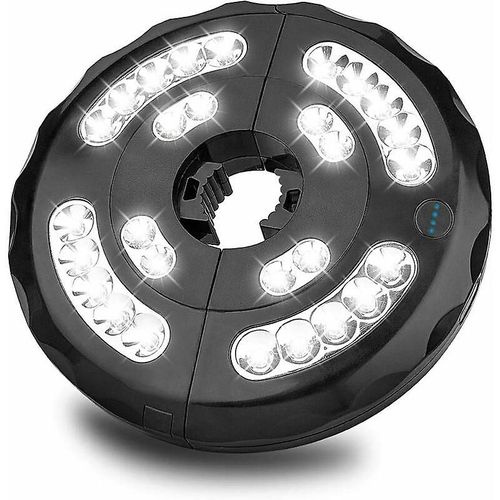 Lampe De Parasol, 28 Led, 3 Modes D'éclairage Rechargeables, Lumière De Parasol Et Grand Parapluie Pour Camping, Terrasse, Plage, Jardin Et Piscine