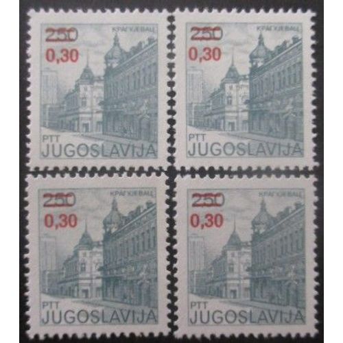 Yougoslavie N°1850a Dentelé 13,5 Neuf ** X 4