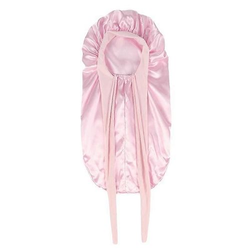 Bonnet Long En Satin De Soie Pour Dormir, Bonnet Soyeux Avec Lien À Nouer, Bonnet De Nuit Pour Cheveux Bouclés Et Tressés