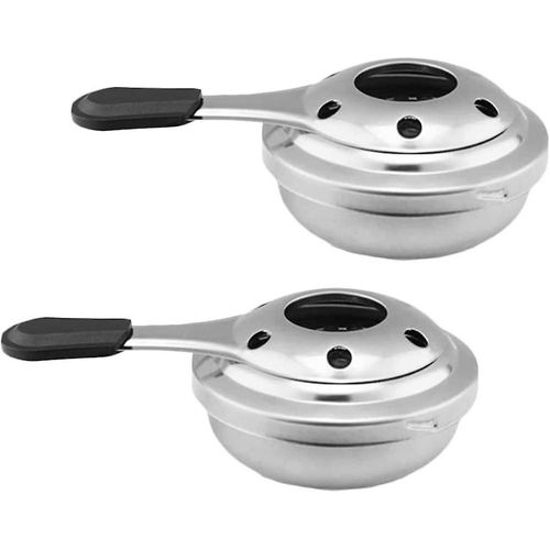 Lot De 2 Mini Réchauds À Alcool Portables En Acier Inoxydable Pour Camping, Randonnée, Thé, Café, Boissons Chaudes