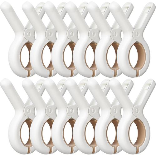 Lot De 12 Pinces À Linge En Plastique Avec Ressorts Antirouille Solides, Pinces À Serviettes De Plage Robustes, Pinces À Linge Pour Garder Vos Serviettes, Vêtements Et Couvertures À Portée De Main.