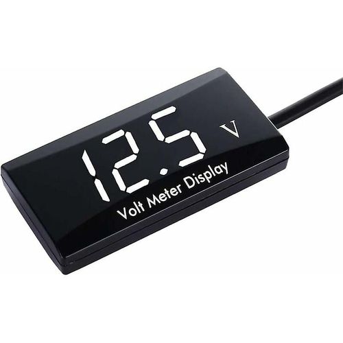 Voltmètre numérique étanche pour voiture et moto, 12 V, LED blanche