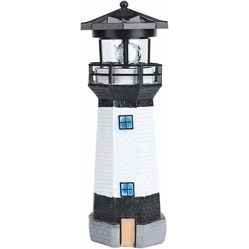 Balise Solaire Rotative À Led Pour Jardin, Lampe Décorative D'extérieur Pour Pelouse (Noir)
