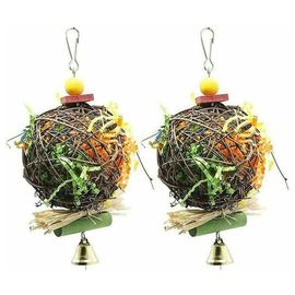 Jouet Pour Oiseaux Takraw, Jouet Pour Perroquet, Herbe Brossée, Fournitures Pour Oiseaux, Jouets À Ronger Pour Perroquets, 2 Pièces, 10 X 10 Cm