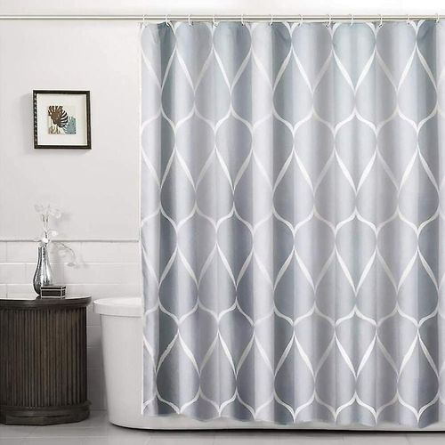 Rideau de douche en maille polyester imperméable, séchage rapide, ourlet lesté, résistant et lavable, gris 120 x 20 cm