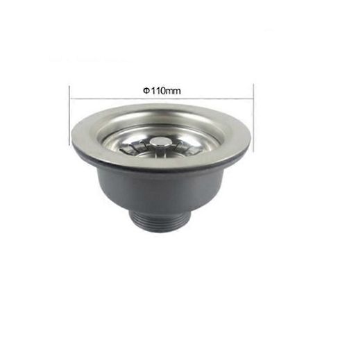 Crépine d'évier en acier inoxydable 304 - Bonde à panier - 1 1/2"", Ø 114 mm/Ø 110 mm/Ø 85 mm (diamètre 110 mm)
