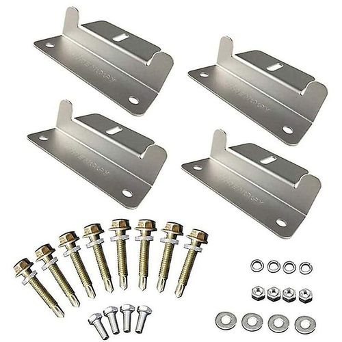 Support de fixation pour panneau solaire en alliage d'aluminium avec vis et écrous pour toits de camping-car et de bateau, 4 pièces
