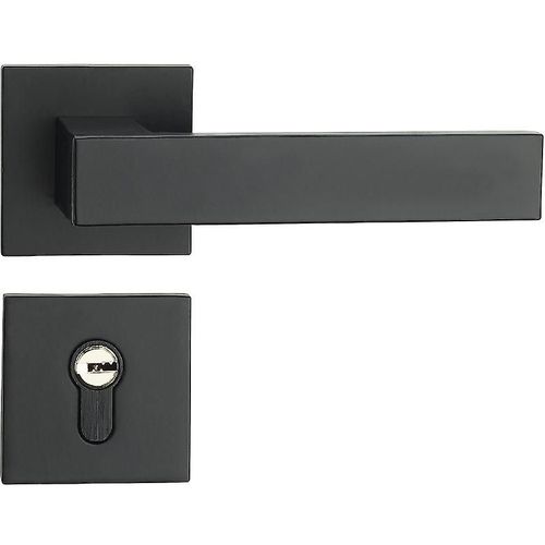 Poignée carrée avec poignée verrouillable, noire