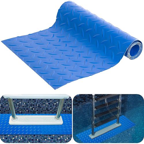 Tapis d'échelle de piscine 43 x 90 cm, tapis d'échelle 43 x 90 cm avec texture antidérapante, tapis d'escalier de piscine antidérapant pour échelles de piscine et salles de bain