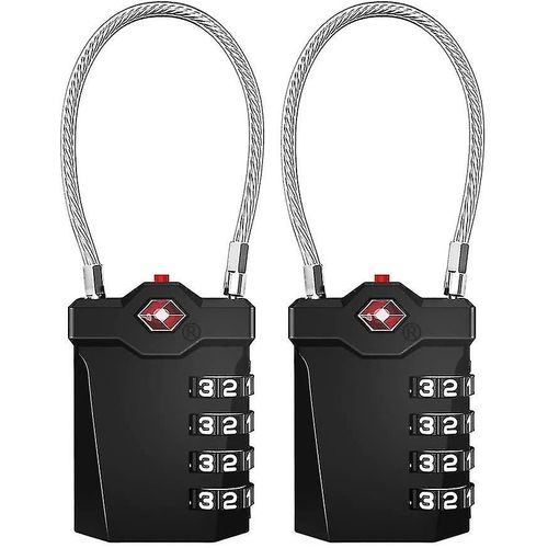 Cadenas à bagages homologué, combinaison à 4 chiffres, avec alarme d'ouverture