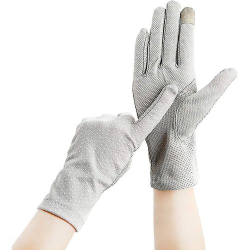 Gants De Conduite Anti-Uv Pour Femmes, En Coton, Antidérapants, Pour Cyclisme, Écran Tactile