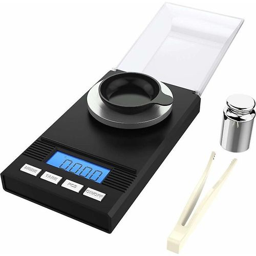 Mini Balance De Cuisine Électronique De Précision 0,001 G/50 G, Écran Lcd, Balance À Bijoux Avec Pince Et Plateau De Pesée