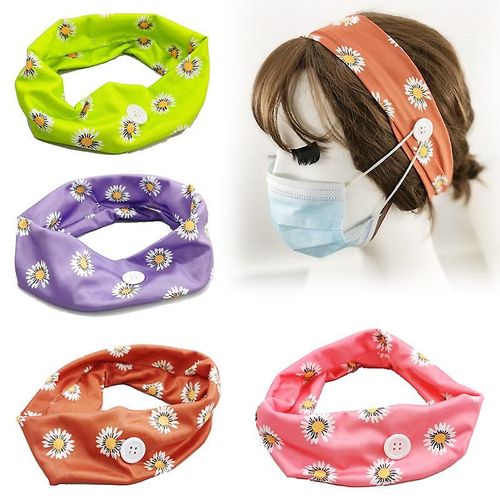 Lot De 4 Bandeaux Larges Style Bohème Avec Boutons Élastiques, Pour Le Yoga, Pour Femmes, Filles, Infirmières Et Médecins