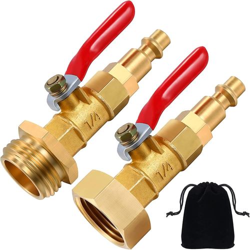 Adaptateur d'hivernage avec fiche de connexion rapide mâle 1/4 po et filetage mâle GHT 3/4 po