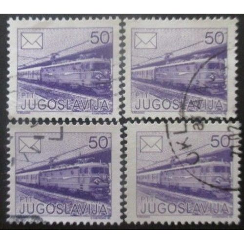 Yougoslavie N°2054a Dentelé 13,5 Oblitéré X 4
