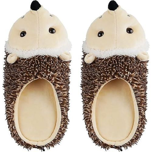 Chaussons En Microfibre Motif Hérisson Lavables Pour Nettoyer Le Sol, La Poussière Et Les Cheveux (Femmes) Tailles 37-38