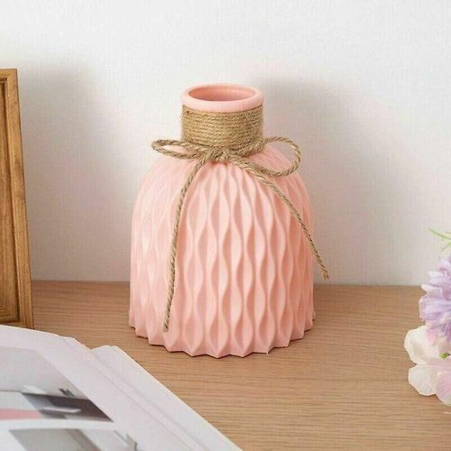Vase à fleurs séchées en céramique imitation nordique, contenant floral incassable avec n?ud papillon, décoration d'intérieur pour maison, bureau, restaurant - Rose