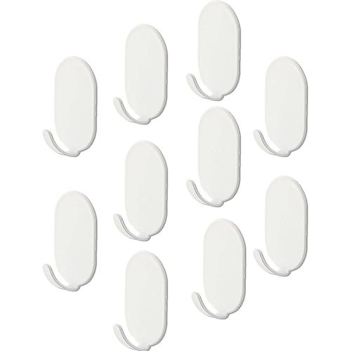 Crochets de suspension autocollants - Crochets - Crochets ovales - Crochets de porte - 10 pièces - 5,9*3,1*2,1 cm - En ABS - Accessoires ménagers - Innovation pour la maison -