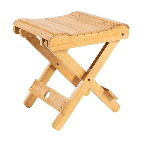 Tabouret Pliant En Bambou, Petit Banc Portable, Tabouret De Douche, Adapté À La Salle De Bain, Sauna, Spa, Hauteur 31,5 Cm