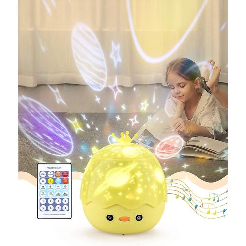 Veilleuse Pour Enfants, Projecteur D'étoiles, Veilleuse Musicale Rotative À 360 ° + Haut-Parleur Bluetooth + Minuterie + Télécommande, Veilleuse Led Ciel Étoilé Pour Bébé