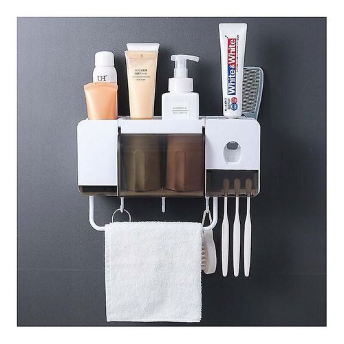 Porte-brosse à dents mural à ventouse pour salle de bain, 2 tasses