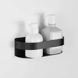 Étagère de douche adhésive noire mate, antirouille, en acier inoxydable, pour salle de bain, cuisine, 423 g