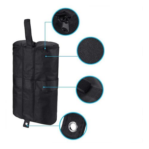 Sac De Lestage Pour Tonnelle, Sac De Sable, Poids Pour Pieds De Tente Escamotable, Parasol, Mobilier De Jardin, Noir (Sac Uniquement, Sable Non Inclus)