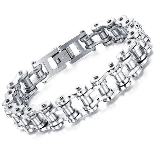 Bracelet De Motard Pour Homme En Acier Inoxydable Avec Chaîne De Moto