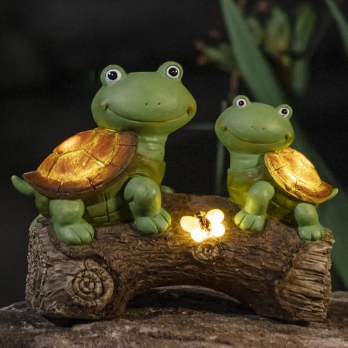 Statues De Jardin, Tortues De Mer ¿ Têtes De Grenouilles Mignonnes, Tortues De Mer, Décorations Printanières Intérieures Et Extérieures Avec Lumières Led Solaires, Pelouse
