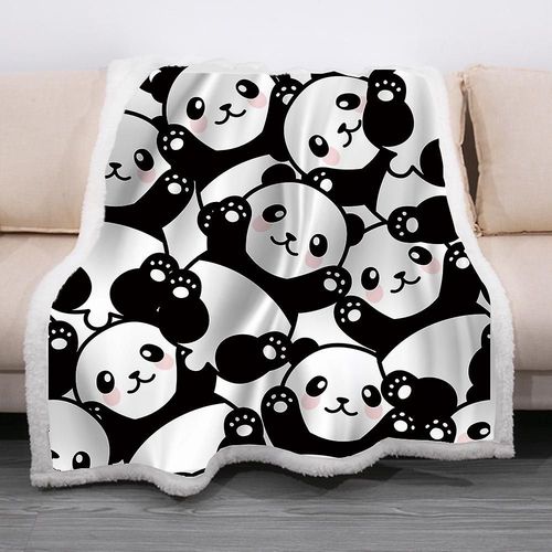 Couverture Panda Couverture Panda Peluche Agneau Couverture Panda Cadeau Fille Douce Et Chaude Peluche Panda Peluche Animal Couverture Pour Enfants Ou Adultes Quatre Saisons (Panda Mignon,