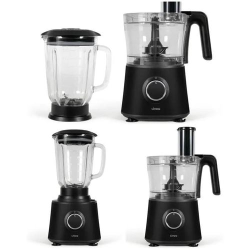 Robot de cuisine multifonction + Blender en verre 1,5 L