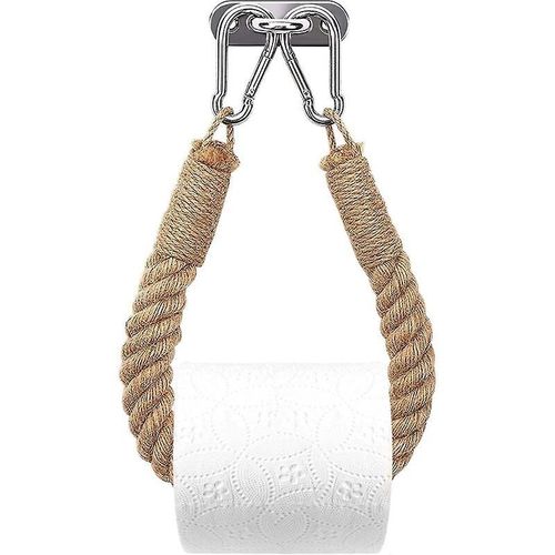 Porte-papier toilette, porte-serviettes en corde de chanvre pour salle de bain et cuisine, porte-papier toilette (jaune) 50 cm