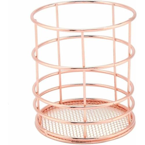 Panier de rangement en fer or rose (cylindrique en S)