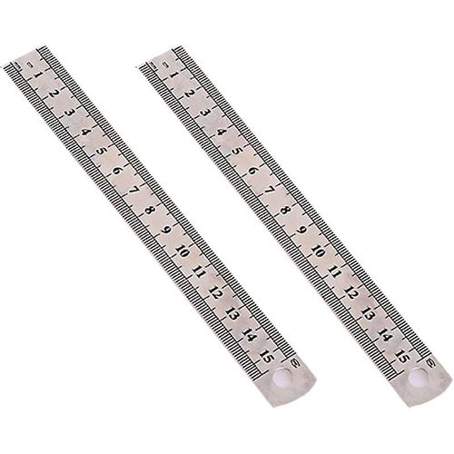 Règles En Acier, Règles En Métal, Lot De 2 - 15 Cm