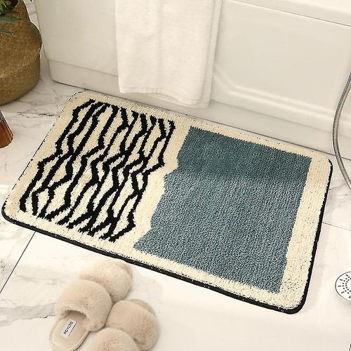 Tapis De Bain, 40 X 61 Cm, Absorbant, Ultra Doux, Bleu