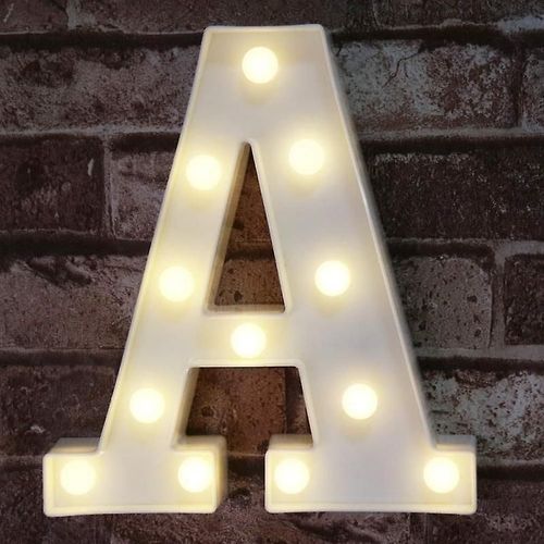 Lettres Lumineuses De L'alphabet, Lampe Led Lumineuse, Lettres Décoratives, Fonctionne À Piles, Pour Fête, Mariage, Maison, Bar, Décoration (A)