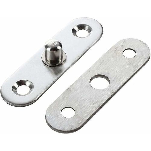 Lot de 6 charnières de porte en acier inoxydable pour porte battante à 360 degrés, matériel de montage 57 mm x 16 mm (argent)