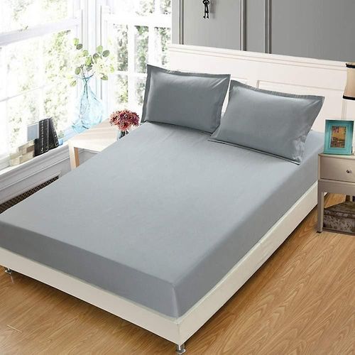 Drap-Housse, 180 X 200 Cm, Housse 30 Cm, Protège-Matelas En Polyester, Gris