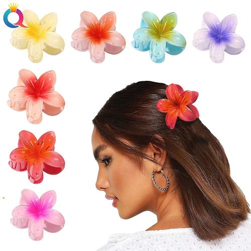 Lot De 7 Épingles À Cheveux En Forme De Fleur De Plumeria Bauhinia, Pinces À Cheveux En Forme De Requin, Pinces Pour Mariage, Bal De Promo, Coiffure Hawaïenne, Décoration Pour Femmes Et Enfants