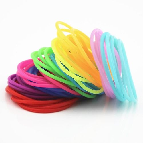 Lot De 50 Bracelets En Silicone Brillant Style Années 80, Multicolores, Arc-En-Ciel, Style Vintage, Idéal Pour Les Fêtes
