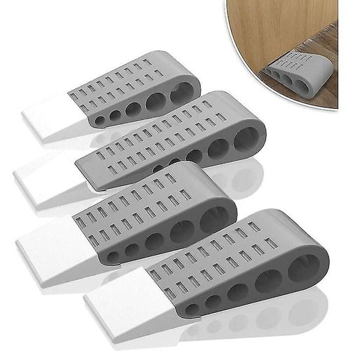 Butées de porte en caoutchouc, 4 pièces, antidérapantes et résistantes, anti-rayures, compatibles avec toutes les surfaces (gris)