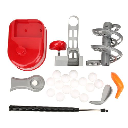 Machine De Lancer De Balles De Golf D'interieur Pour Enfants, Jeu De Sport, Apprentissage, Exercice Educatif, Jouet, Rouge Et Gris