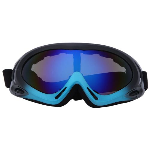 Lunettes De Ski Coupe-Vent Monocouche Pour L'exterieur, Resistantes Aux Chocs, Pour Adultes Et Enfants, Ideales Pour La Moto, Le Snowboard, Noir Et Bleu