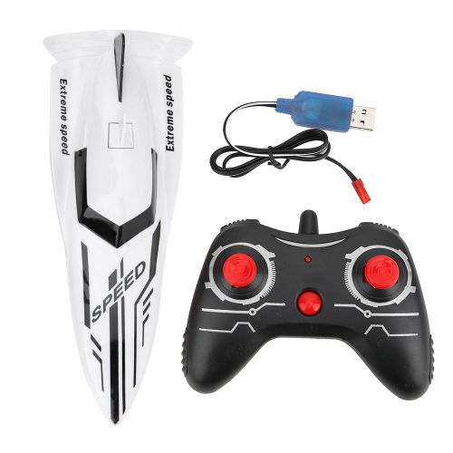 Mini Bateau Electrique Telecommande Abs 2,4 Ghz, 4 Canaux, Jouet Aquatique Pour Enfants, Blanc 100a4